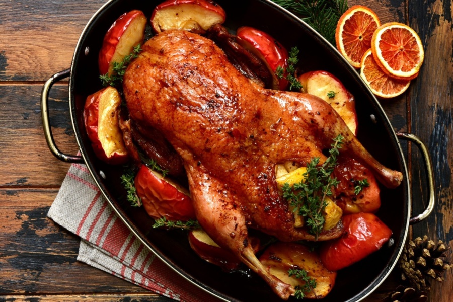 Як приготувати гуску з яблуками